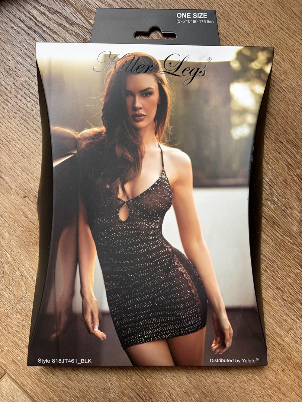 Killer Legs Black Rhinestone Mini Slip Dress